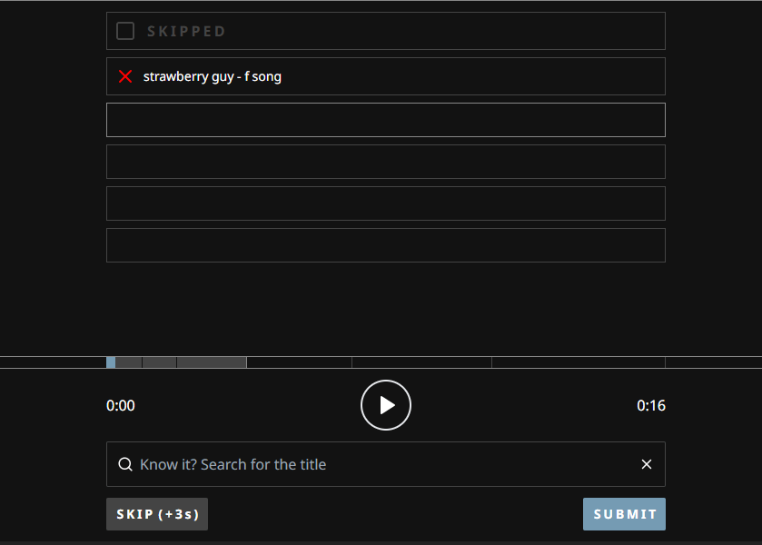 Make your guess or skip
